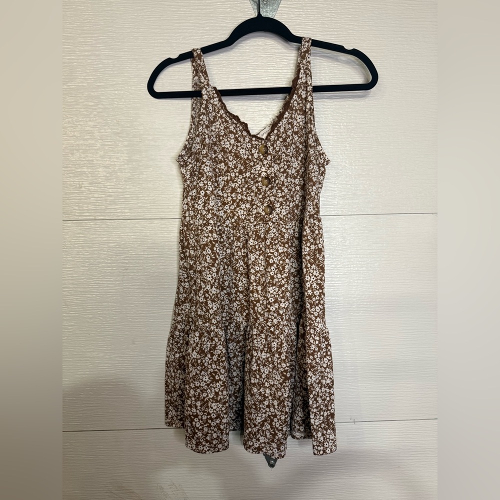 BLU PEPPER BROWN AND WHITE DRESS SMALL - Picture 2 of 3